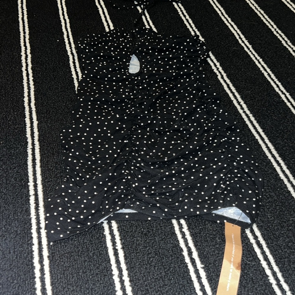 Reformation Dixon Black and White Polka Dot Mini Dress - Picture 3 of 6